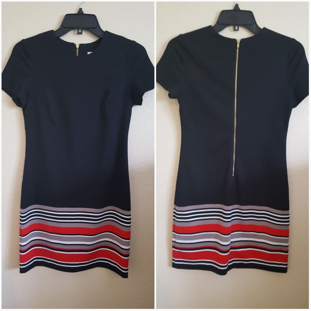 Calvin Klein Black and Red Shift Dress